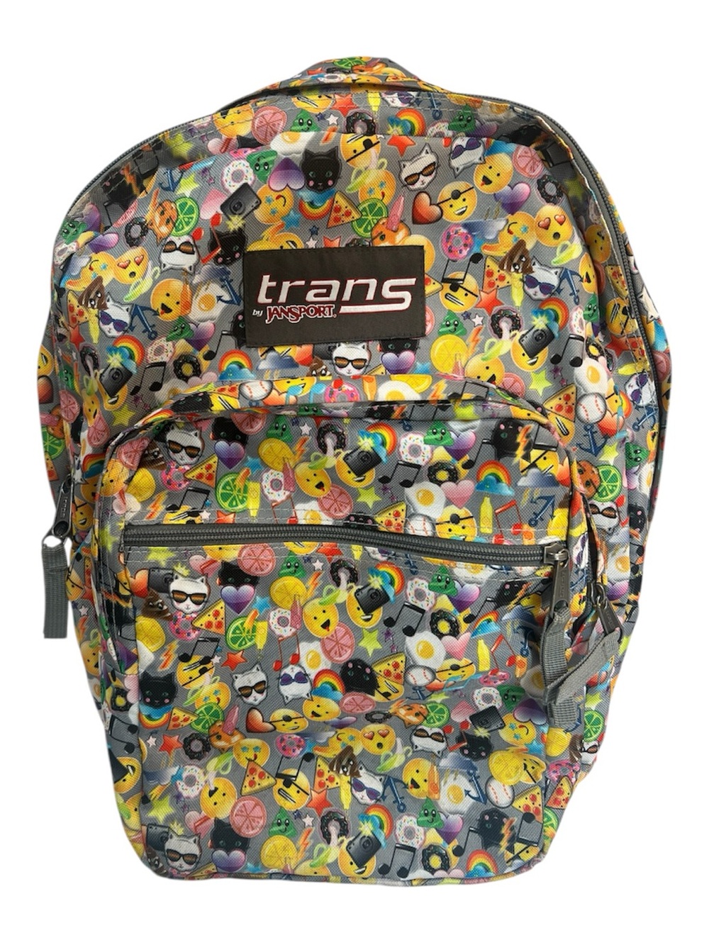 Jansport Trans Fun Bright Large Multicolor Emoji Print Backpack.